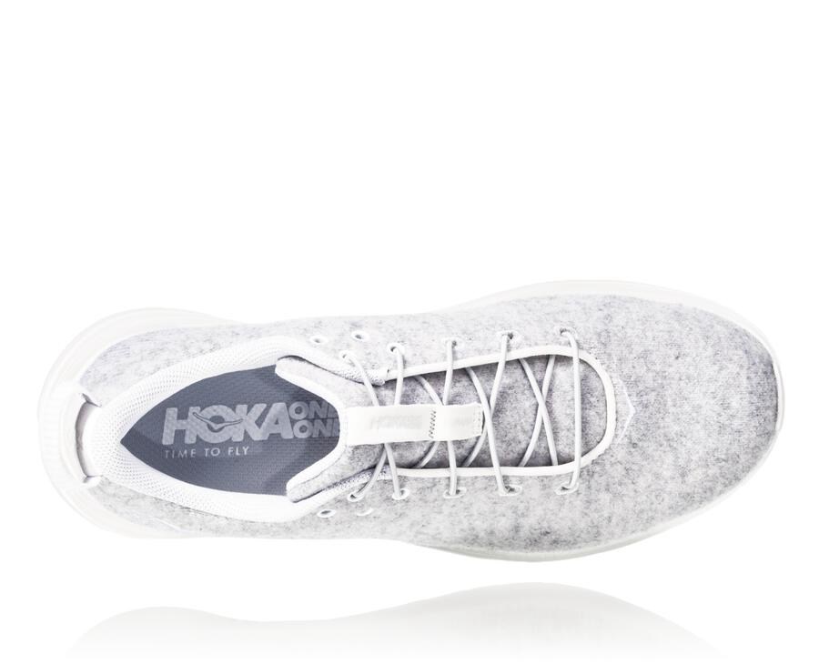 Hoka One One Hardloopschoenen Dames - Hupana Flow Wool - Grijs - MW4128673